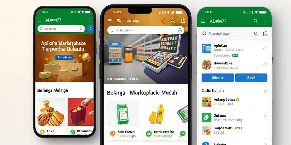 Tampilan antarmuka aplikasi ADAM77 yang sederhana dan mudah digunakan.