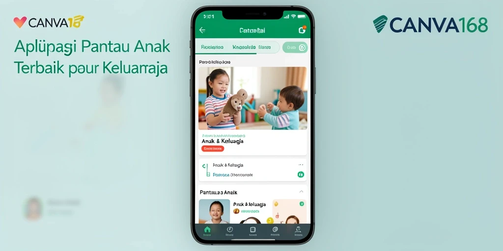 Tampilan antarmuka utama aplikasi Pantau Anak CANVA168.