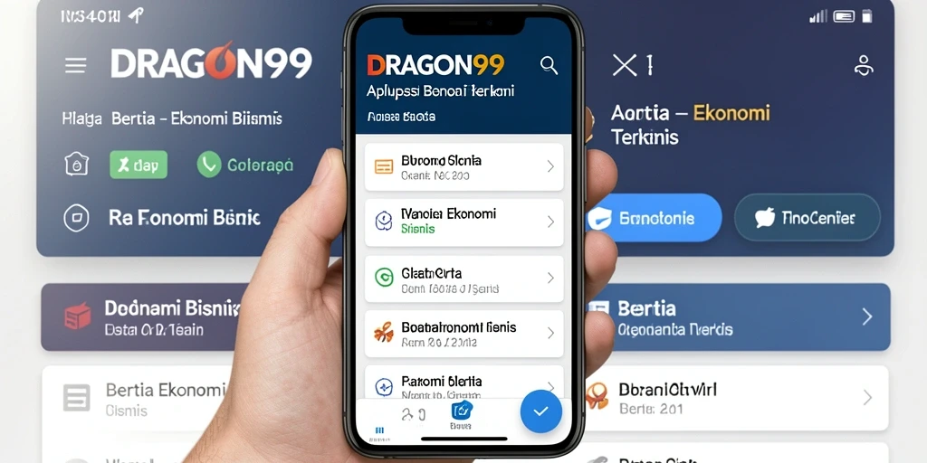 Tampilan utama aplikasi DRAGON99 dengan informasi berita ekonomi.