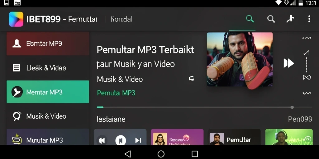 Tampilan antarmuka Pemutar MP3 yang modern dan intuitif.