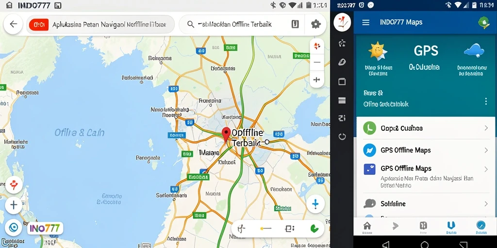 Tampilan antarmuka INDO777 yang intuitif untuk navigasi GPS Offline Maps.