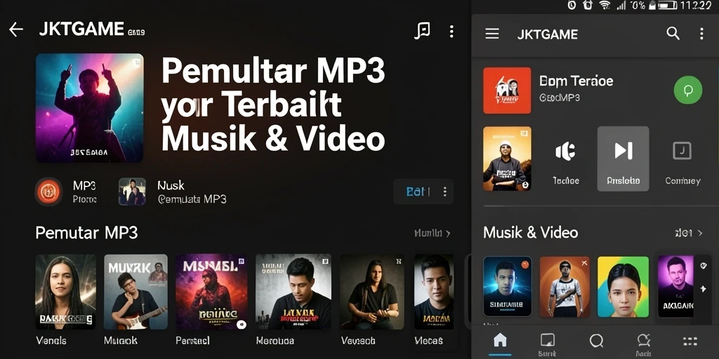 Antarmuka JKTGAME yang sederhana dan intuitif untuk Pemutar MP3.