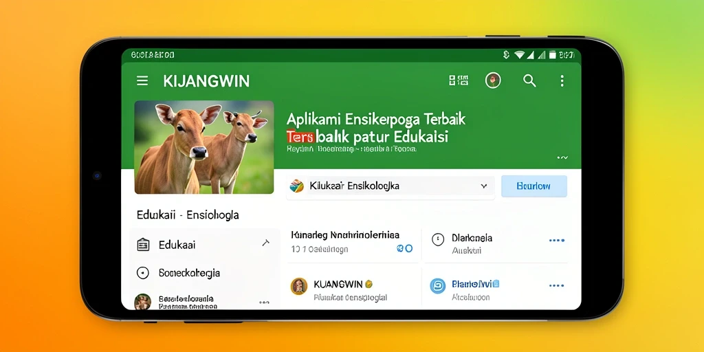 Tampilan antarmuka KIJANGWIN dengan kategori ensiklopedia yang informatif.