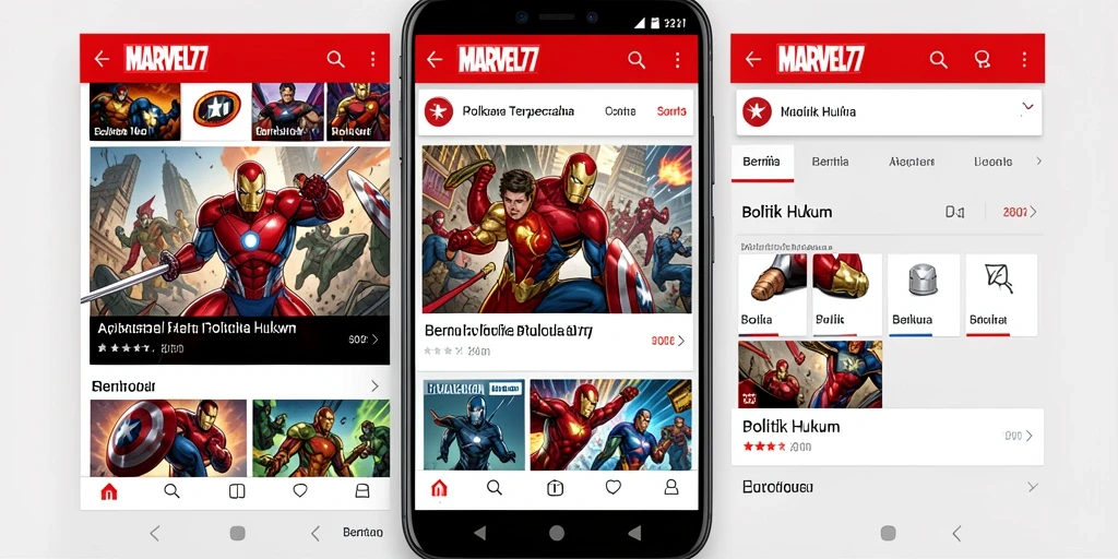 Tampilan antarmuka modern dan fungsional dari aplikasi MARVEL77.