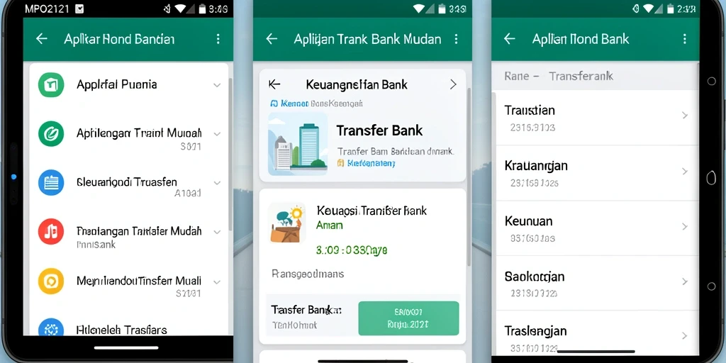 Antarmuka MPO2121 yang sederhana dan mudah digunakan untuk transfer bank.