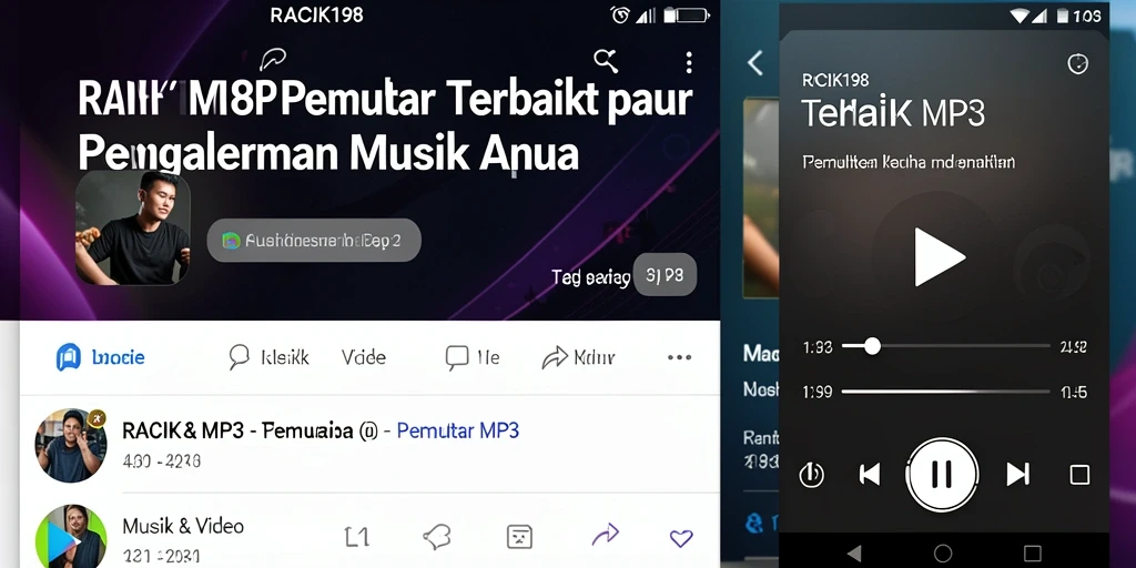 Tampilan antarmuka RACIK198 yang sederhana dan efisien untuk Pemutar MP3.