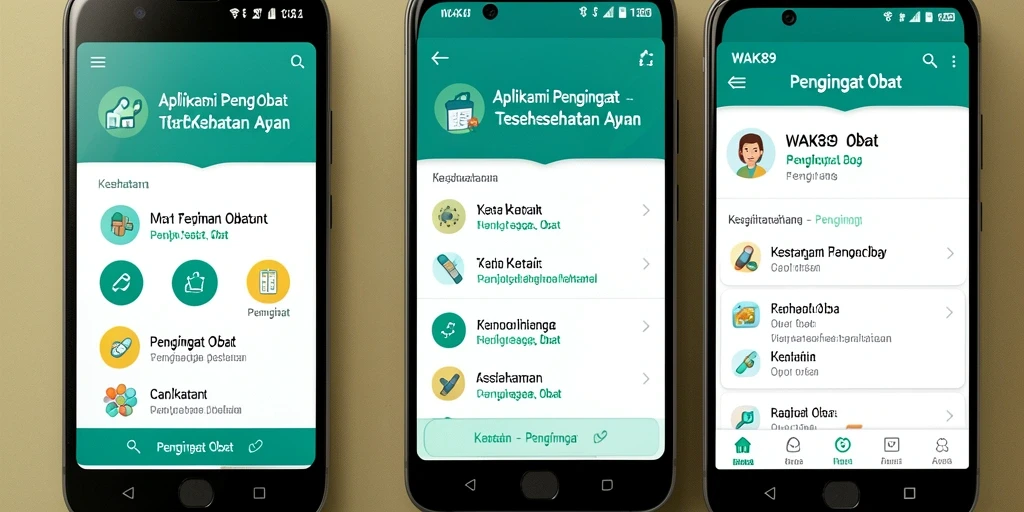 Antarmuka WAK89 yang sederhana dan mudah digunakan untuk pengingat obat.