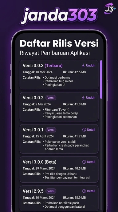 Riwayat Versi janda303 untuk Pengguna Android